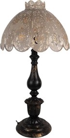 Šedo-čierna antik kovová lampa Camille - Ø 41*75 cm E27/ 1*60W