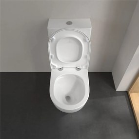 VILLEROY &amp; BOCH Subway 3.0 WC misa kombi s TwistFlush, s hlbokým splachovaním bez vnútorného okraja, zadný odpad, 370 x 710 mm, biela alpská, s povrchom CeramicPlus, 4672T0R1