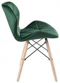 Jedálenská stolička MURET zamatová, tmavozelená