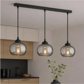 Brilagi - Luster na lankách DIOR 3xE27/60W/230V čierna/dymová sivá
