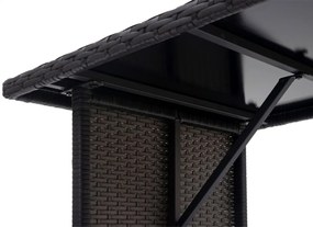 Polyratanový jedálenský stôl HWC-G16, 112x60cm - čierny