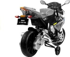 LEAN CARS Elektrická motorka pre deti BMW S1000RR strieborná trojkolesová