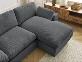 Tmavosivá menčestrová rohová pohovka Belair – Bobochic Paris