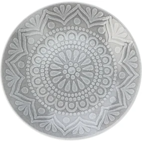Kameninový dezertný tanier Ethnic, pr. 20 cm, sivá