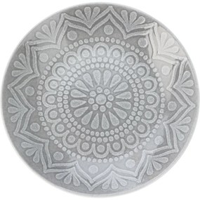 Kameninový dezertný tanier Ethnic, pr. 20 cm, sivá