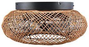 Hnedé stropné svietidlo na diaľkové ovládanie/s ventilátorom Lillesand – Trio