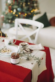 Ib Laursen Bavlnený obrus Dagmar White Border 150 × 250 cm