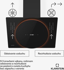 Klarstein Total Eclipse digestor, LED osvetlenie, dotykový, 594,2 m³/h, odsávanie/recirkulácia