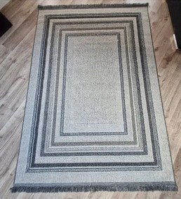 HU Sivo-béžový moderný koberec Boho 872-S so vzorom obdĺžnikov Rozmer: 60x100 cm