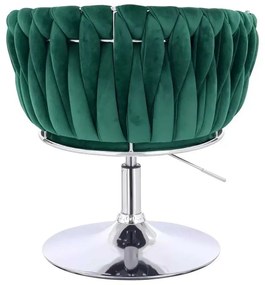 LuxuryForm DESIGN Stolička NORDEN VELUR na striebornom tanieri - zelená