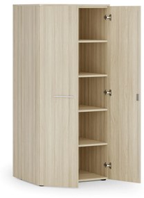 Kancelárska policová skriňa PRIMO WOOD s dverami, 1781 x 800 x 600 mm, dub prírodný