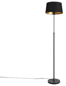 Stojaca lampa čierna s čiernym tienidlom 35 cm nastaviteľná - Parte