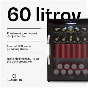 Klarstein Chladnička Coachella 60 Smart, Wifi, LED, 3 police, Podsvietenie, EEK E