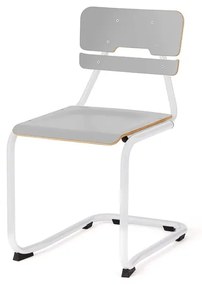 Školská stolička LEGERE II, V 450 mm, biela, šedá