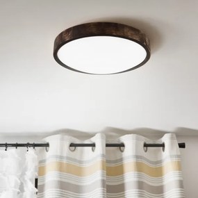 LED stropné svietidlo OAK SMOKY SLIM LED/36W/230V 4000K pr. 37 cm dub/tmavohnedá