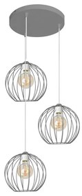 Luster na lanku MERCURE 3xE27/15W/230V šedá