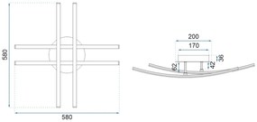 Stropné svietidlo PLAFON LED Modern II strieborné