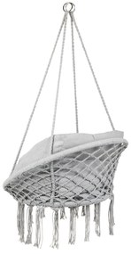 Sivé závesné kreslo KOLUMBIA s polstrovaním