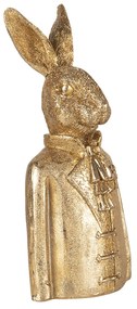 Zlatá dekoratívne soška zajaca v obleku - 8 * 6 * 18 cm