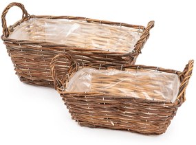 Prútený floristický kôš hnedá, 32 x 17 x 13 cm