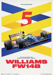 Umelecká tlač Williams Racing - Red Five - F1® World Drivers' & Constructors' Champion - 1992, Automobilist