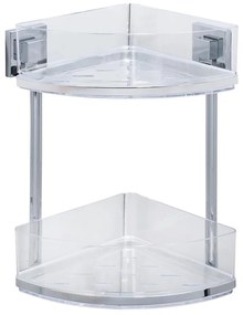 WENKO 22690100-Rohová polica VACUUM-LOC QUADRO ED 28x32,5 cm strieborná/lesklý chróm