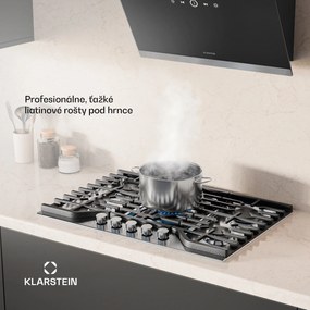 Klarstein Turbocast plynová varná doska, 304 nehrdzavejúca oceľ, 5 horákov, profesionálny liatinový držiak, horák wok