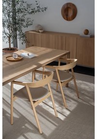 Jedálenská stolička z masívneho dubového dreva s modrosivým sedadlom Gazzda Muna