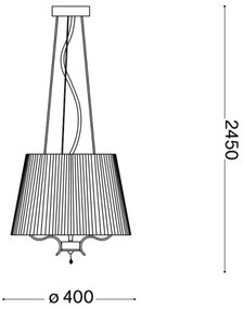 Ideal Lux - Luster na lanku PEGASO 3xE14/28W/230V pr. 40 cm zlatá