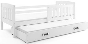 Detská posteľ KUBUŠ 2 s prístelkou | biela Farba: Biela / biela, Rozmer.: 190 x 80 cm