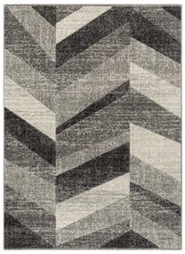 Koberec FEEL 5673/16811 HERRINGBONE čierny / sivý / krémový