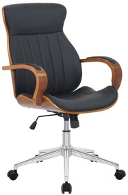 Design-Shop Kancelárska stolička Melilla - drevo orech - Čierna