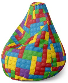 Sedací vak Pear farebná stavebnica - detský, farebná