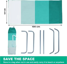 Skladacie plážové ležadlo SAND, zelené pruhy