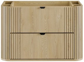 Koupelnová sestava Ovalia River s deskou, umyvadlem a skříňkami 80 cm dub Cremona
