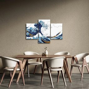 Obraz - Japonská kresba, vlny (90x60 cm)