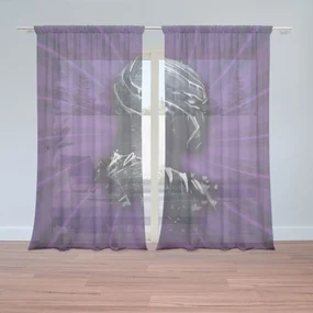 Sablio Záclony BLACK PANTHER z profilu Fialový: 2ks 150x250cm