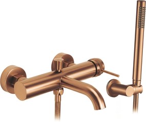 Rea Lungo Grip, nástenná vaňová batéria s ručnou sprchovou súpravou, medená matná, REA-B4567