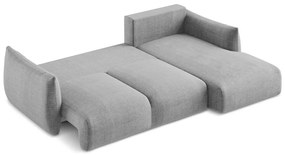 Svetlosivá rozkladacia rohová pohovka (pravý roh/s leňoškou) Leila – Makamii