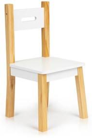EcoToys Detský drevený stôl so stoličkami - biely