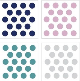 Samolepka do detskej izby sada konfety modrá, ružová, šedá 5cm