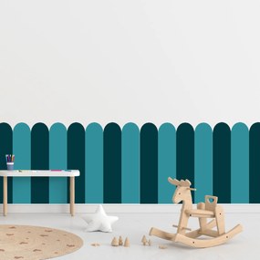 PIPPER. Textilná samolepiaca tapeta - Oblúk - Modrozelená farba Farba: Kombinácia, Veľkosť: 80 cm