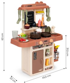 MULTISTORE Detská kuchynka 42 dielov – zvuky, LED a parný generátor