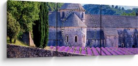 Obraz - Levanduľové pole (s hodinami) (90x30 cm)
