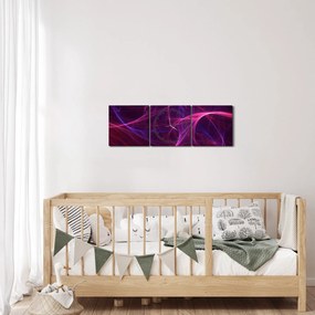 Abstraktný obraz kriviek (s hodinami) (90x30 cm)