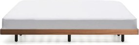 Hnedá dvojlôžková posteľ z brezového dreva bez čela s roštom 180x200 cm Norlen – Kave Home