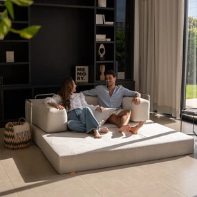 Béžová rozkladacia pohovka z textílie buklé 180 cm Bloom – TemaHome