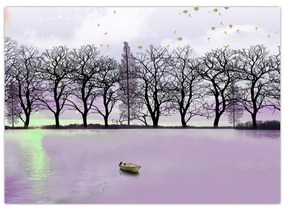Obraz - Pramice na jazere (70x50 cm)