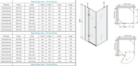 Mexen Roma, sprchovací kút 70 (dvere) x 50 (stena) cm, 6mm číre sklo, chrómový profil, 854-070-050-01-00