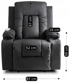 JAKS Masážne kreslo čierna eko koža Box
